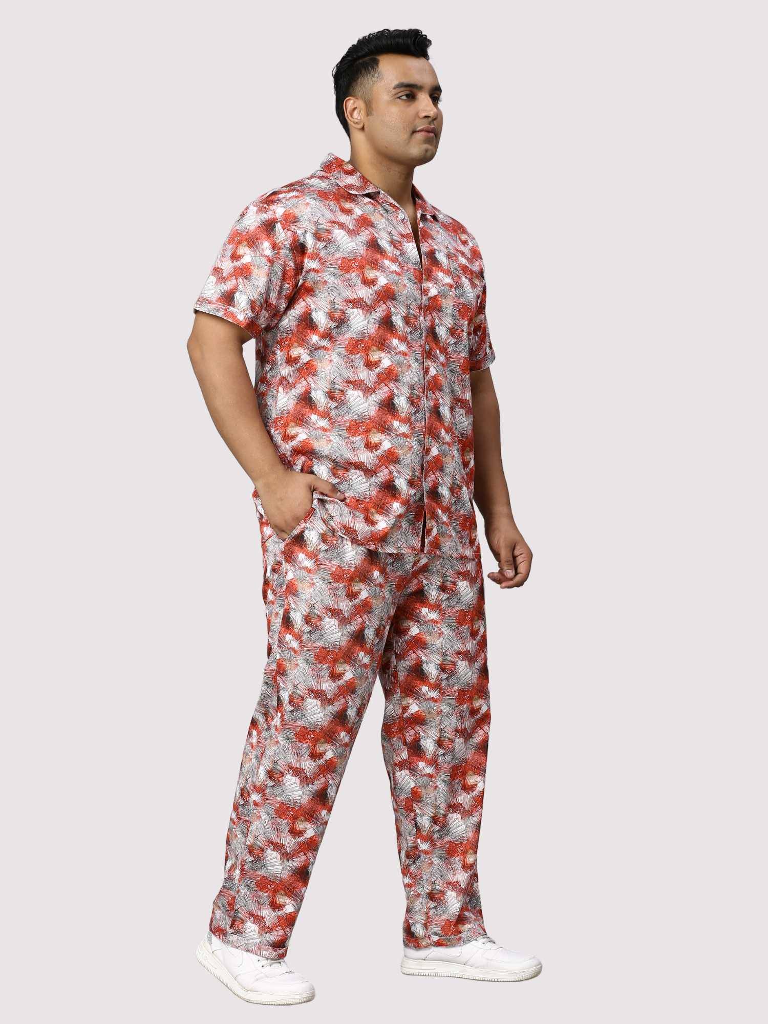 Apple Blossom Digital Printed Full Co-Ords Men's Plus Size - Guniaa Fashions