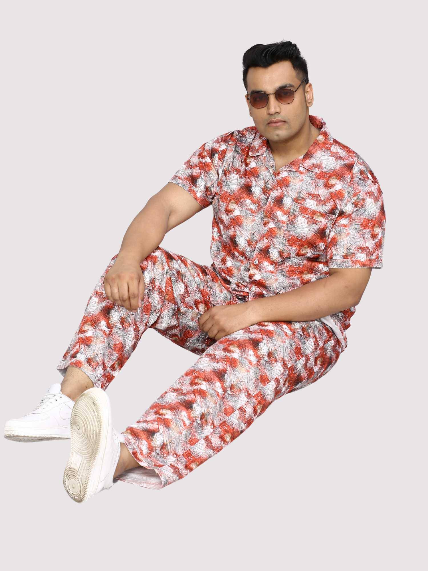 Apple Blossom Digital Printed Full Co-Ords Men's Plus Size - Guniaa Fashions