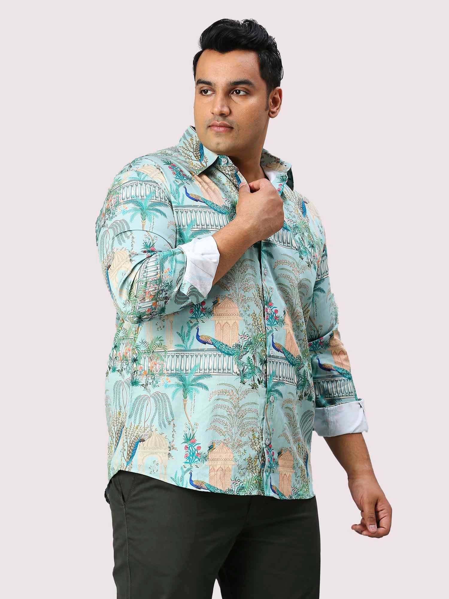 Aqua Island Digital Printed Full Sleeve Men's Plus Size Shirt - Guniaa Fashions