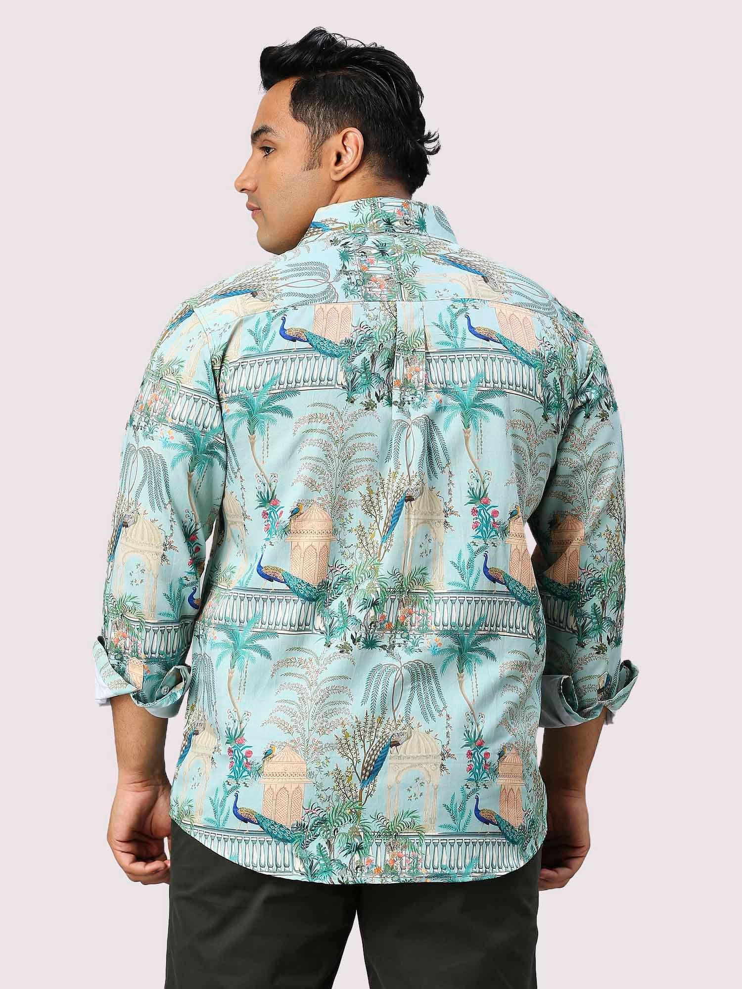 Aqua Island Digital Printed Full Sleeve Men's Plus Size Shirt - Guniaa Fashions