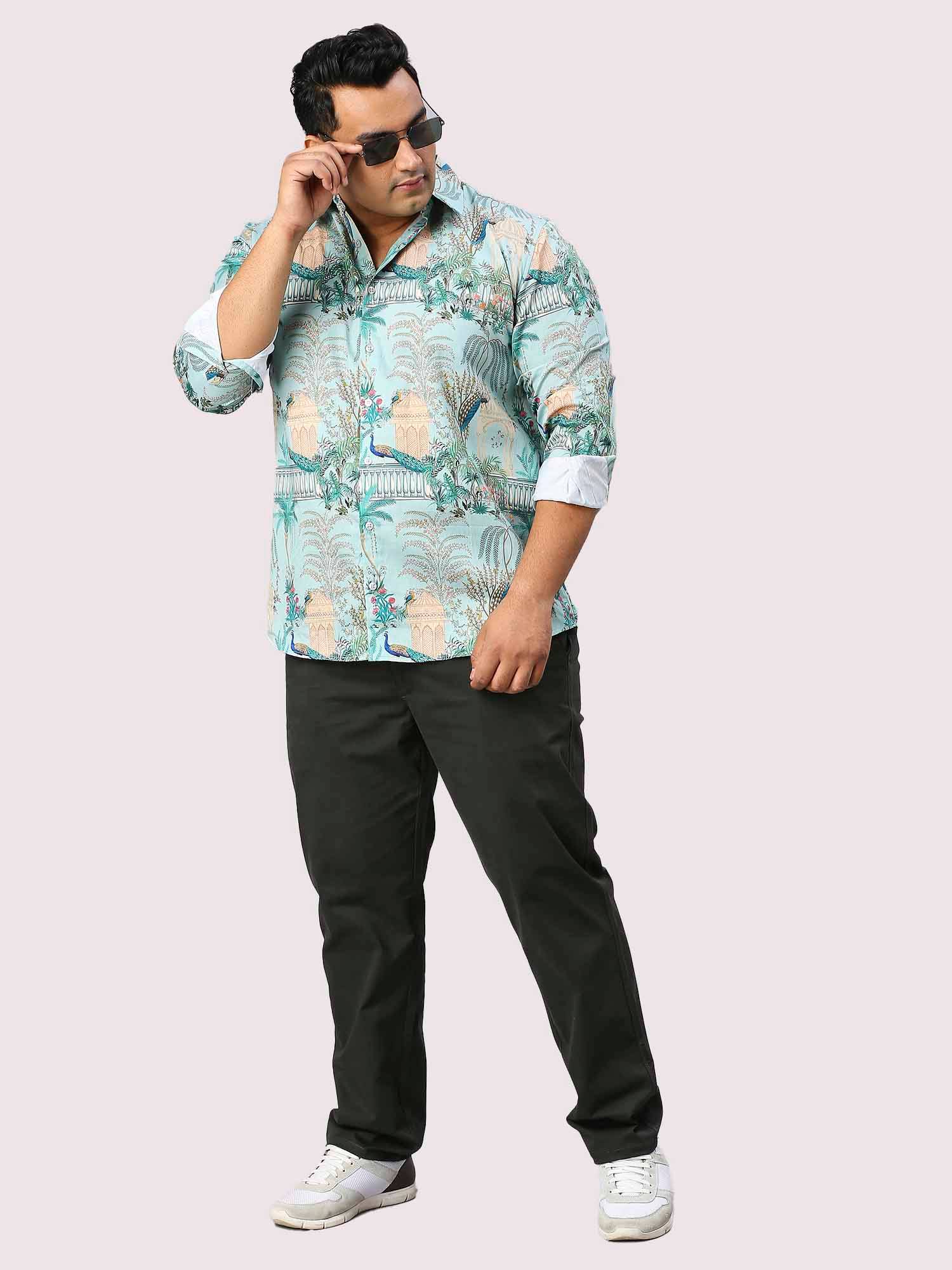 Aqua Island Digital Printed Full Sleeve Men's Plus Size Shirt - Guniaa Fashions