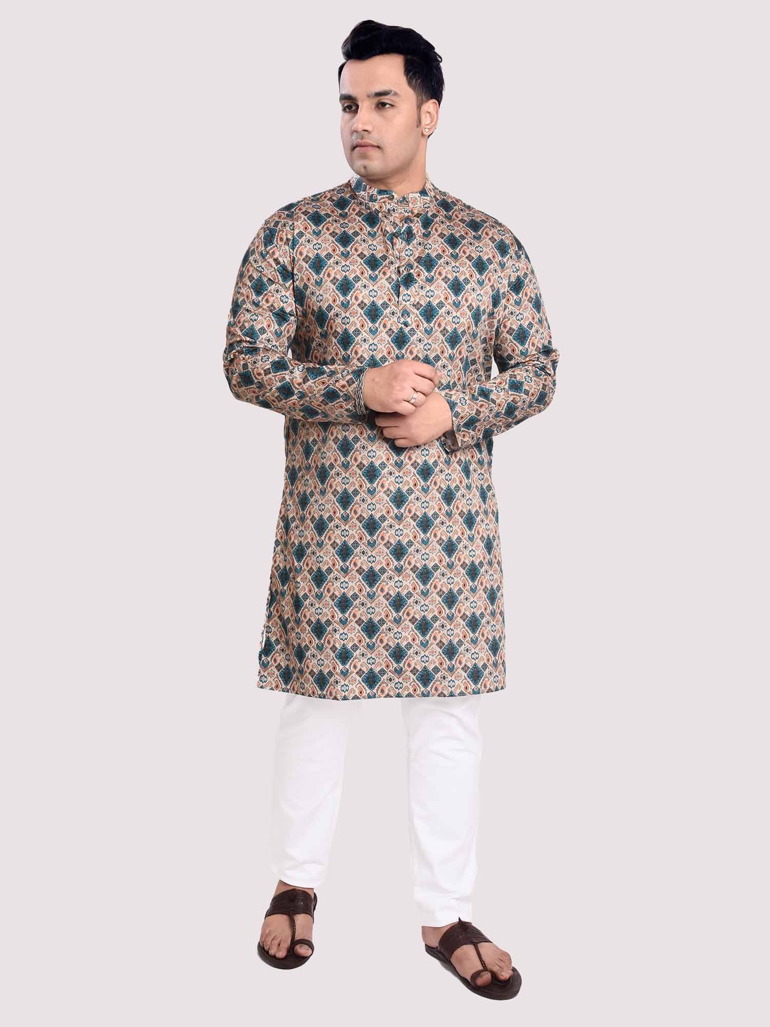 Artsy Digital Printed Kurta Men's Plus Size - Guniaa Fashions