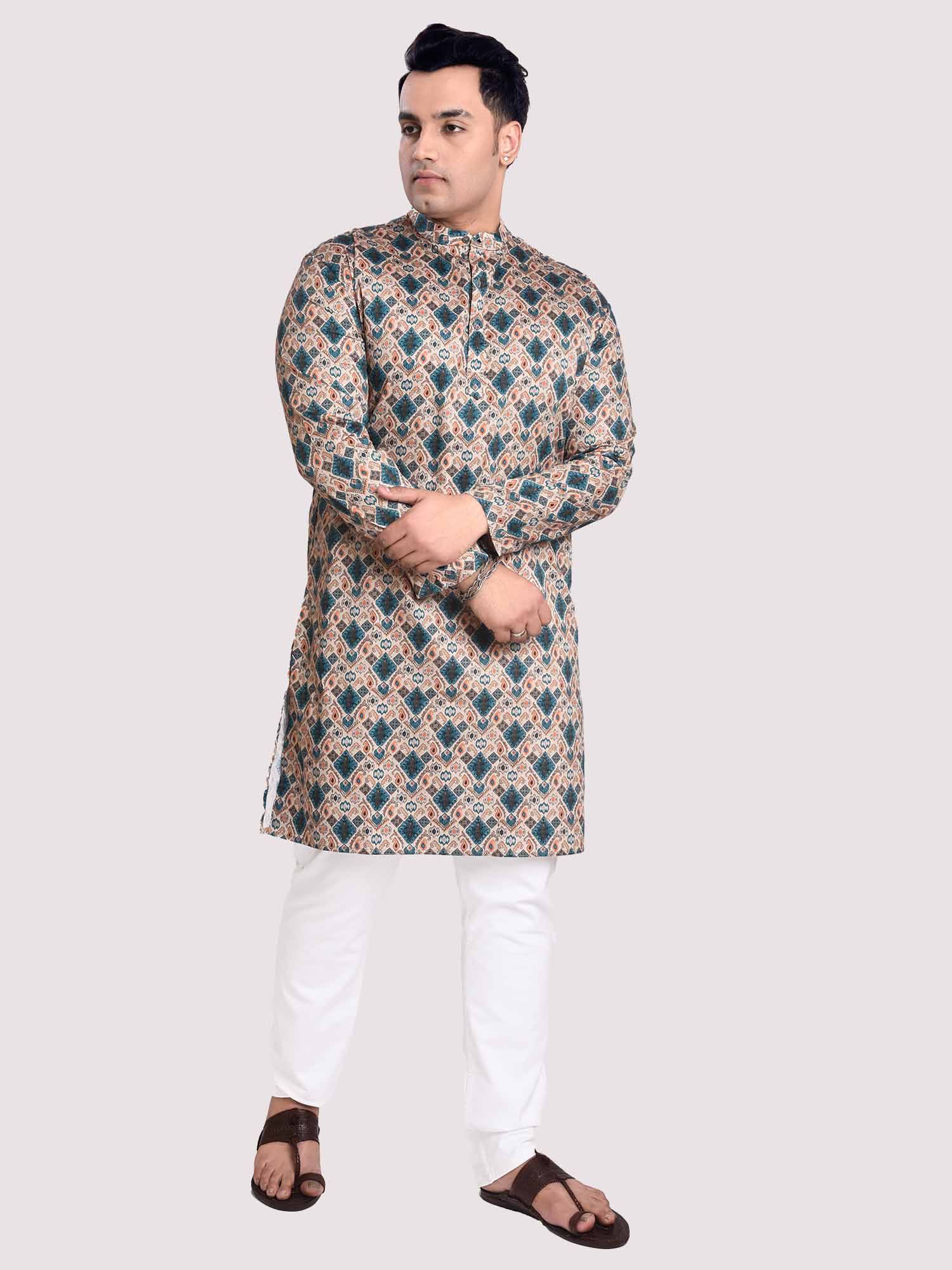 Artsy Digital Printed Kurta Men's Plus Size - Guniaa Fashions