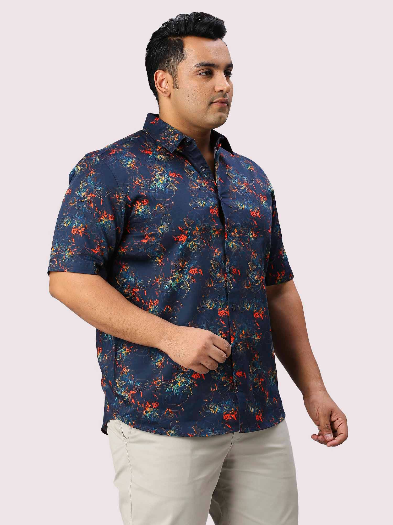 Aster Printed Half Sleeve Men's Plus Size Shirt - Guniaa Fashions