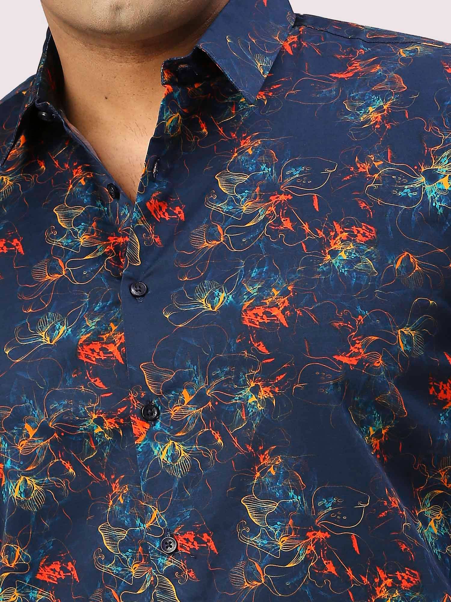 Aster Printed Half Sleeve Men's Plus Size Shirt - Guniaa Fashions