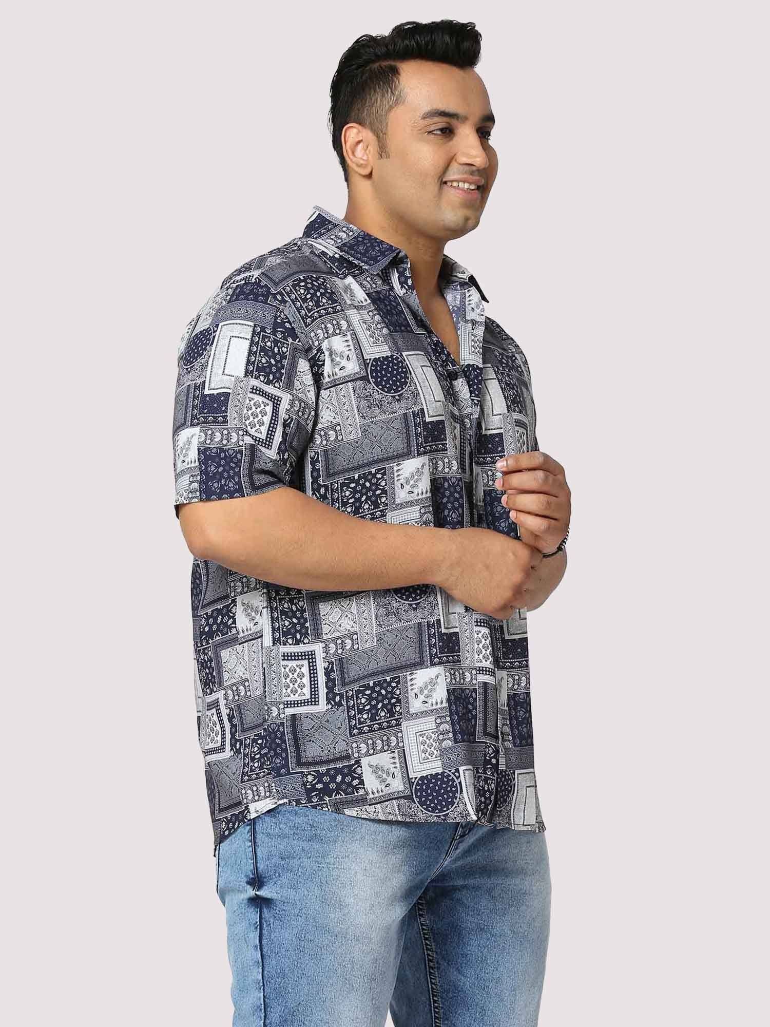 Battleship Digital Printed Half Shirt Men's Plus Size - Guniaa Fashions