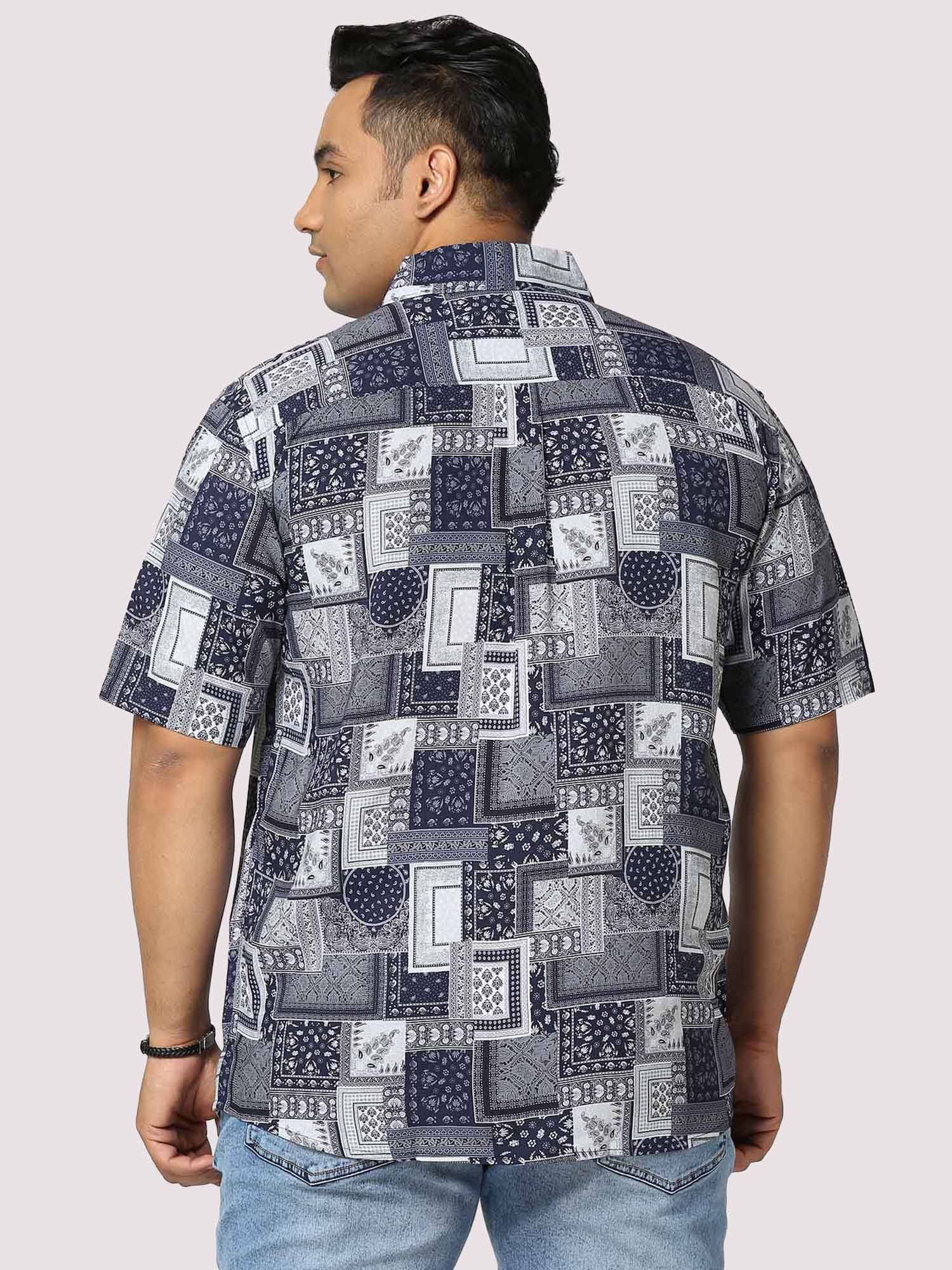 Battleship Digital Printed Half Shirt Men's Plus Size - Guniaa Fashions