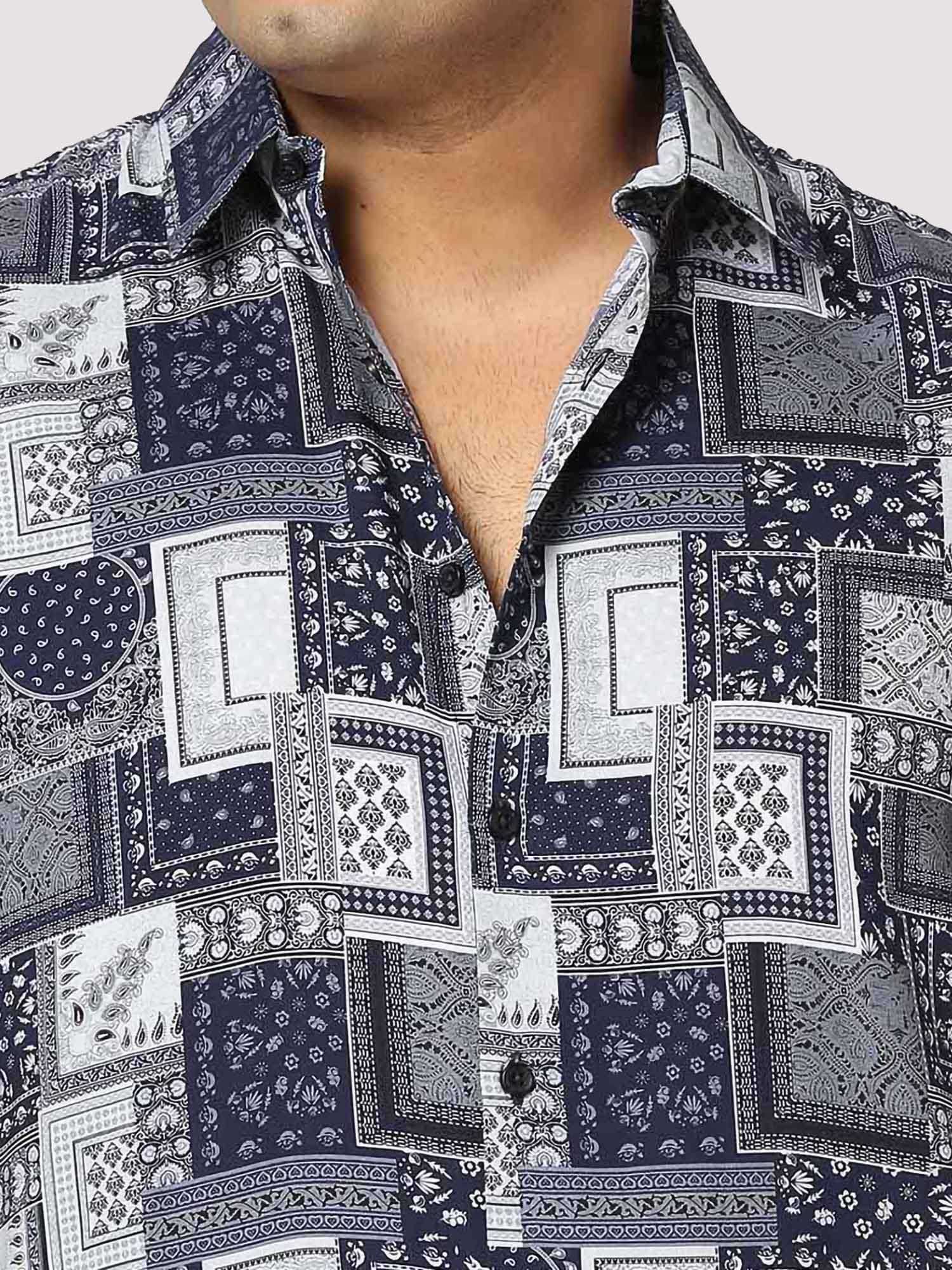 Battleship Digital Printed Half Shirt Men's Plus Size - Guniaa Fashions