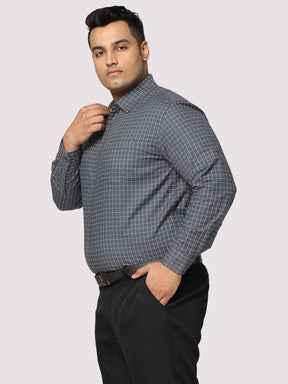 Black Checkered Full Shirt Men's Plus Size - Guniaa Fashions