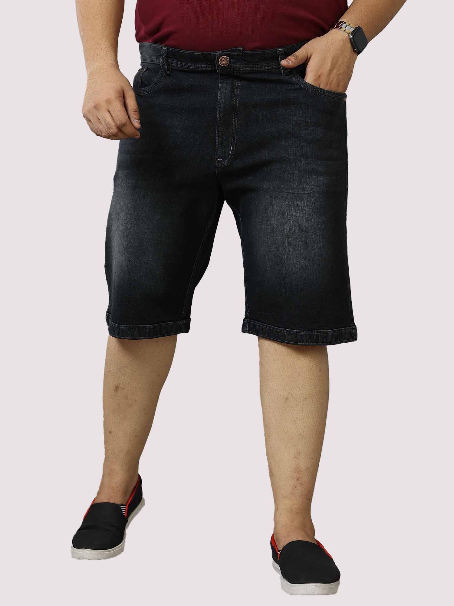 Black Denim Shorts Men's Plus Size - Guniaa Fashions