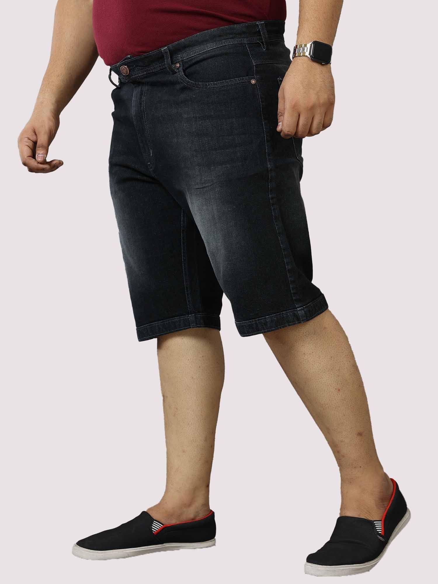 Black Denim Shorts Men's Plus Size - Guniaa Fashions