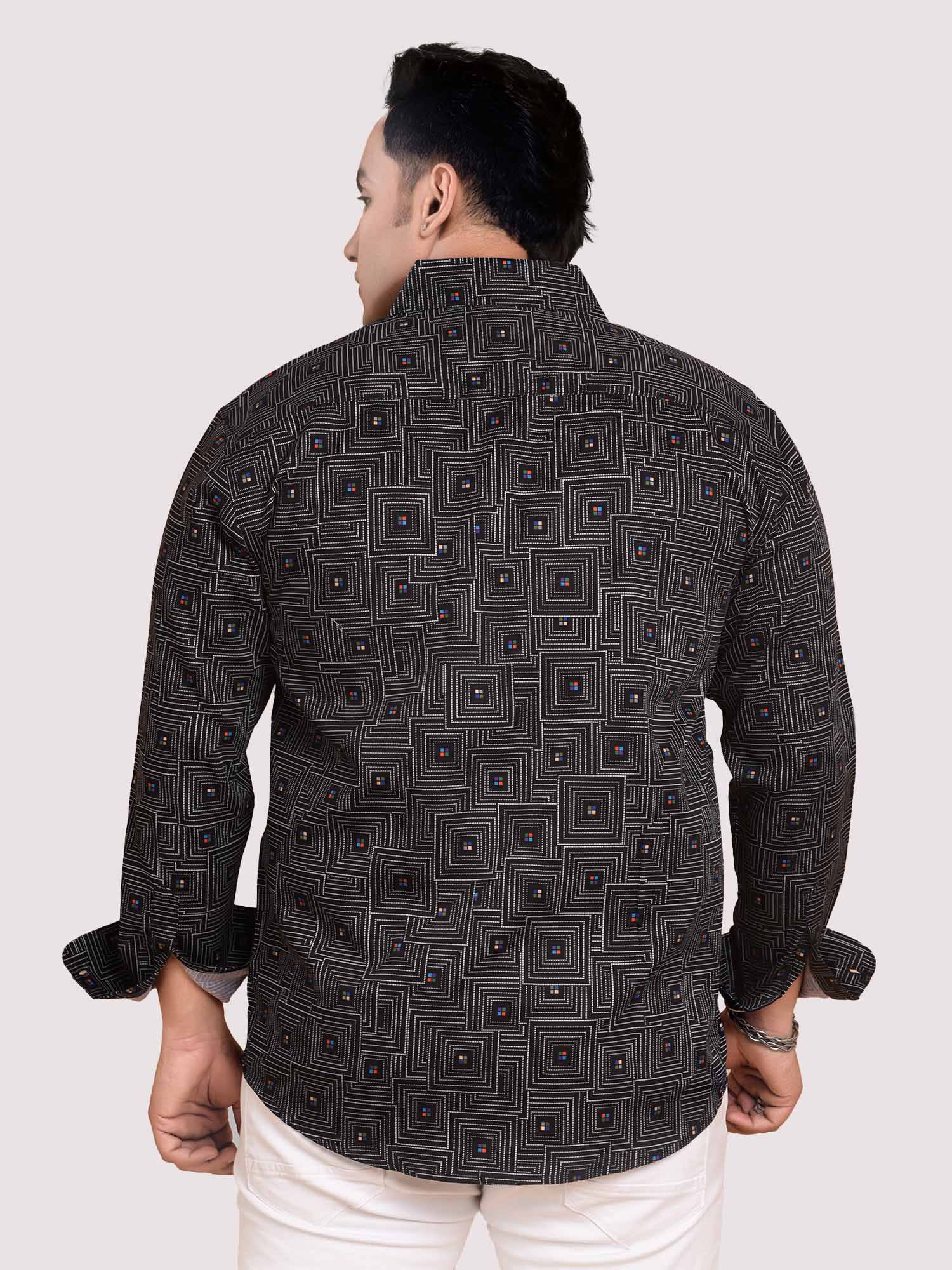 Black Maze Printed Full sleeve Men's Plus size - Guniaa Fashions