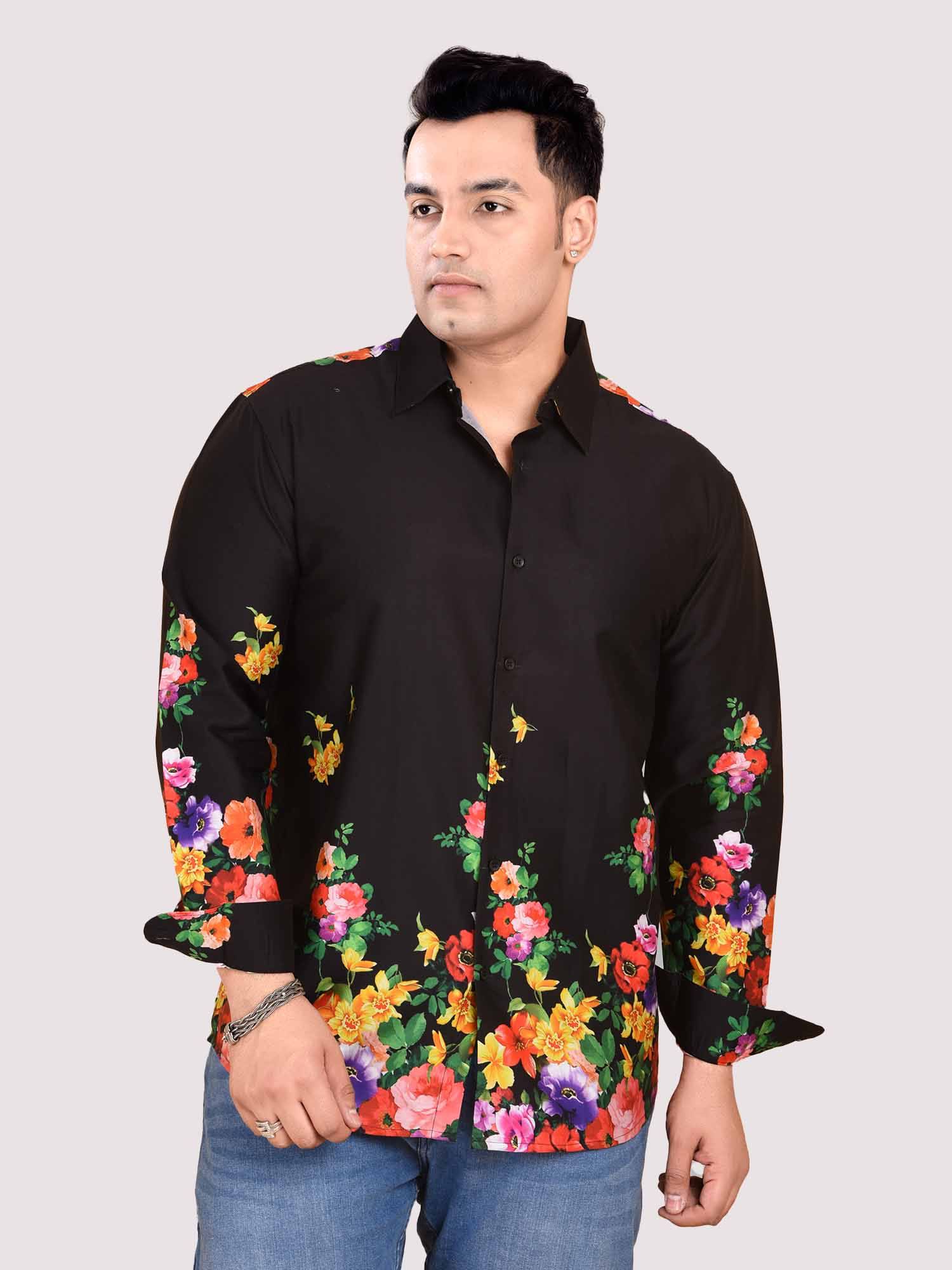 Blossom Cotton Satin Designer Shirt Men's Plus Size - Guniaa Fashions