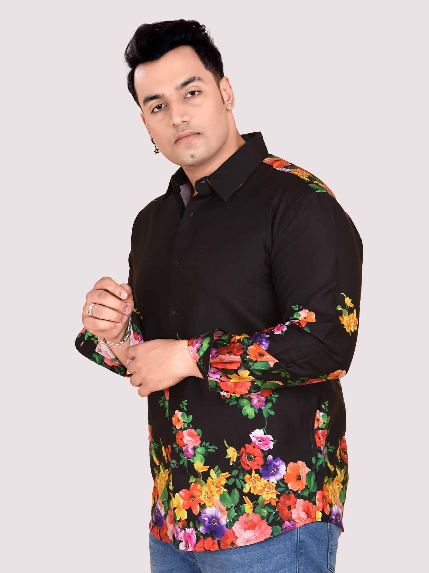 Blossom Cotton Satin Designer Shirt Men's Plus Size - Guniaa Fashions