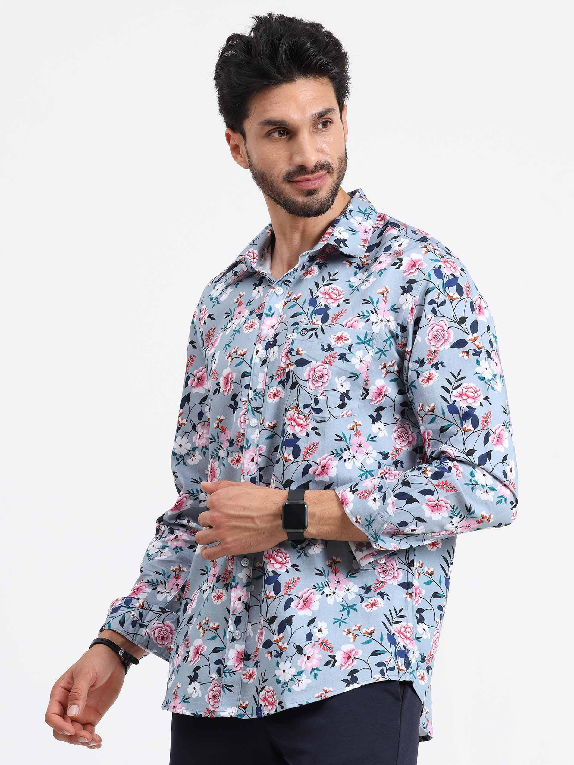 Blossom Printed Full Sleeve Shirt - Guniaa Fashions