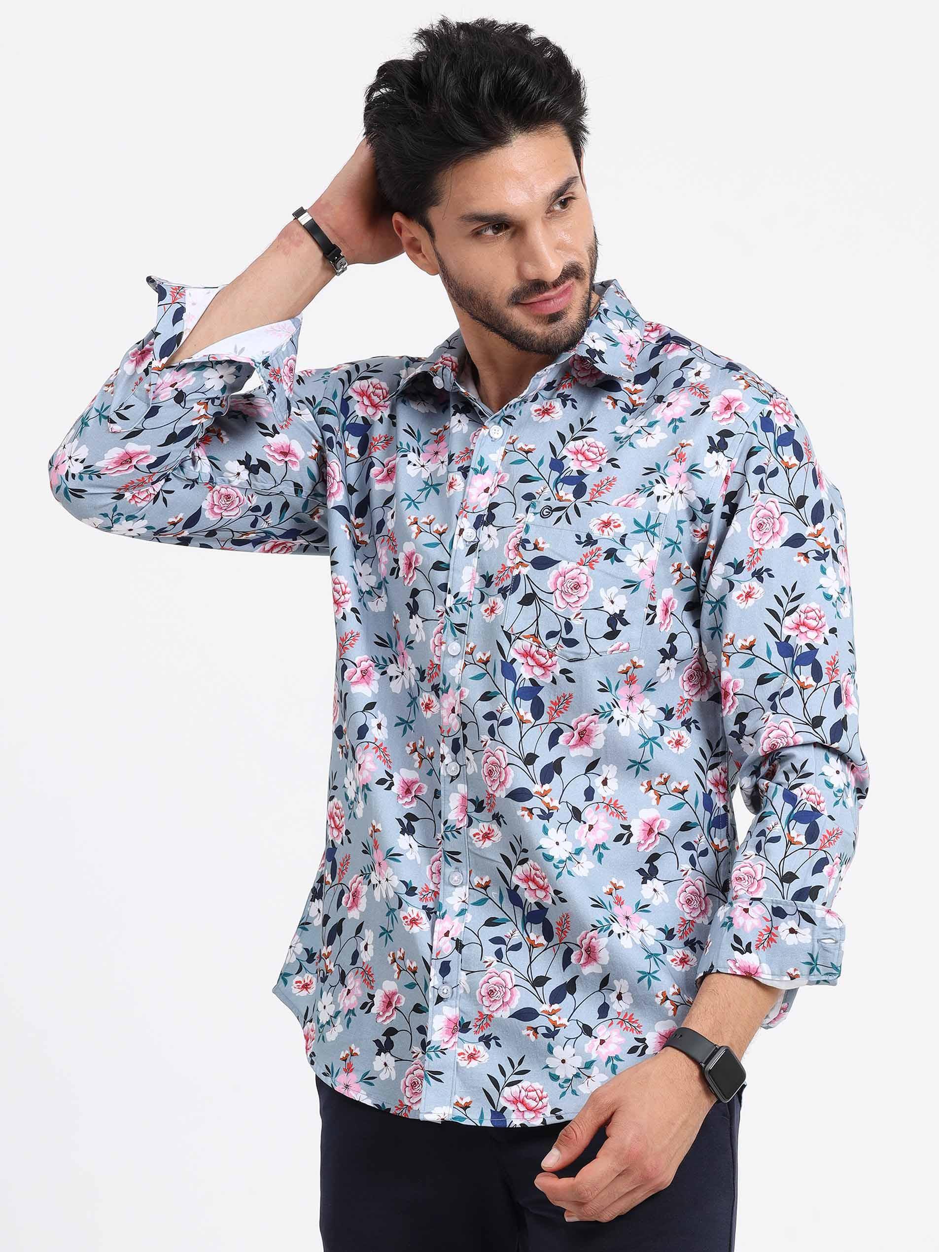 Blossom Printed Full Sleeve Shirt - Guniaa Fashions