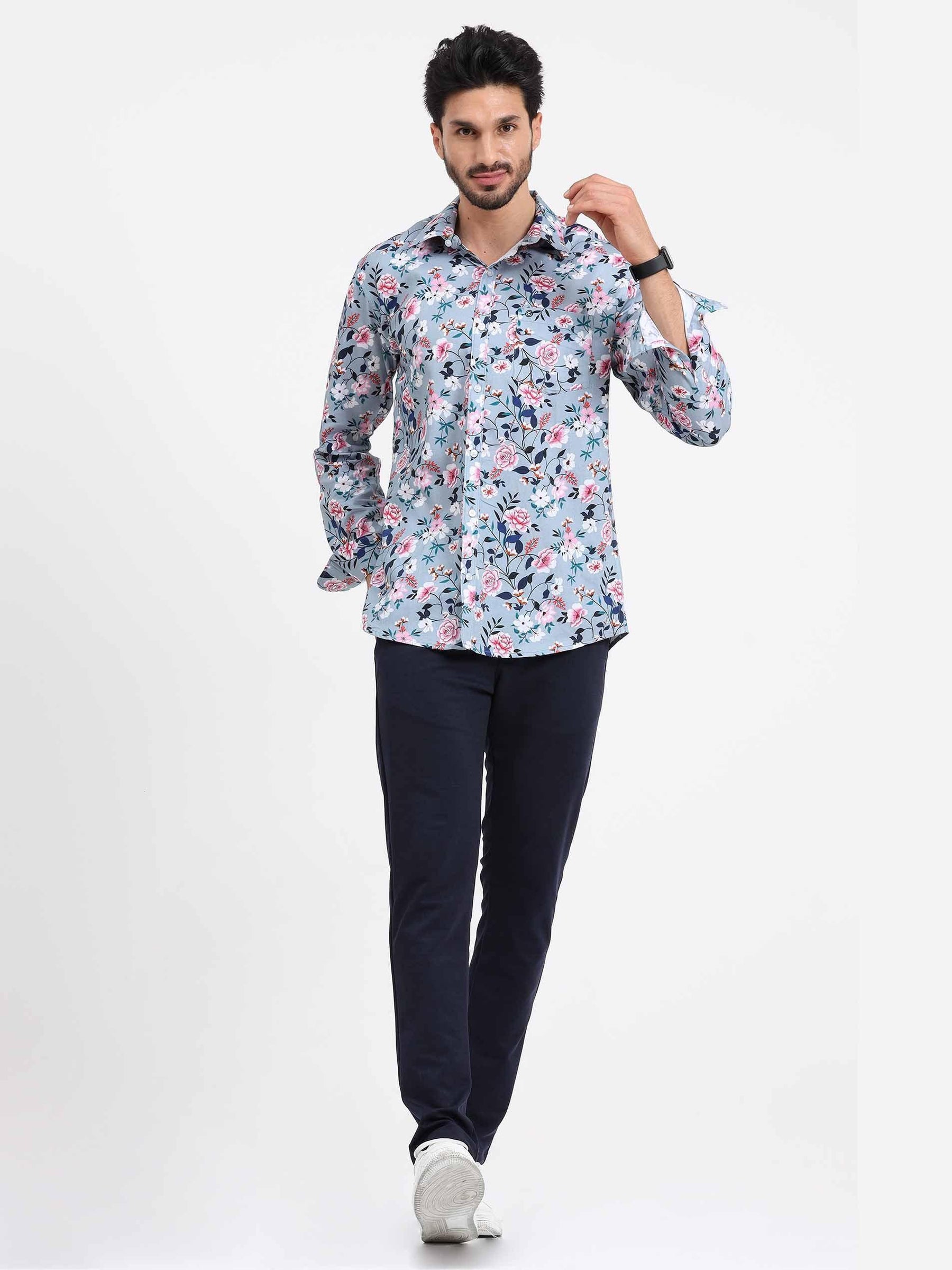 Blossom Printed Full Sleeve Shirt - Guniaa Fashions