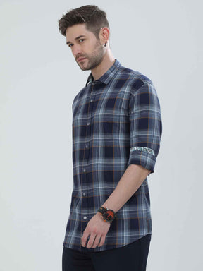 Blue Checkered Cotton Shirt - Guniaa Fashions