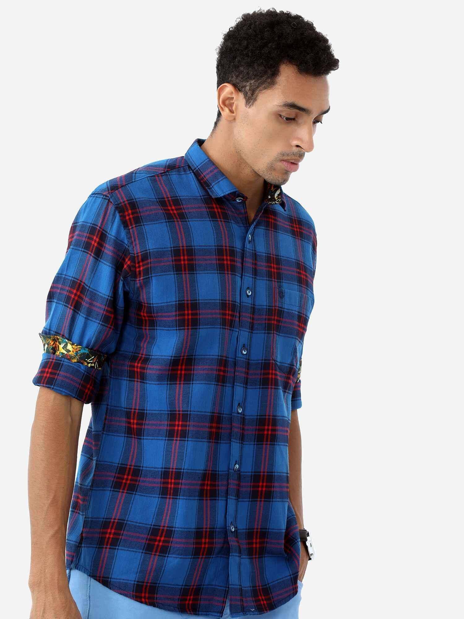 Blue Checkered Shirt - Guniaa Fashions