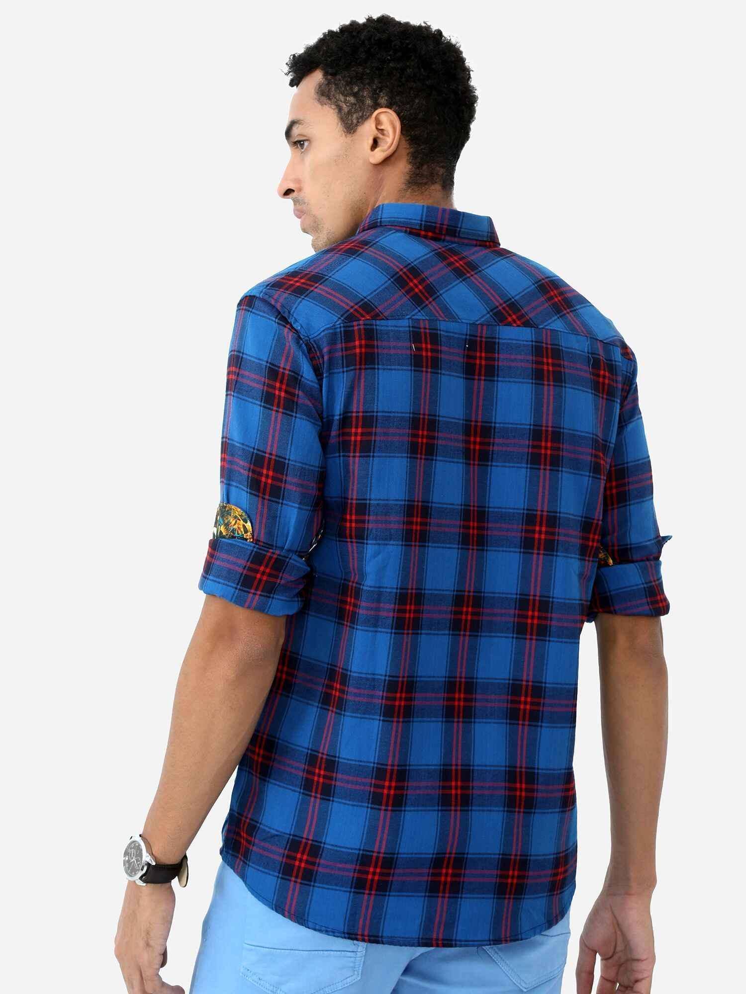 Blue Checkered Shirt - Guniaa Fashions