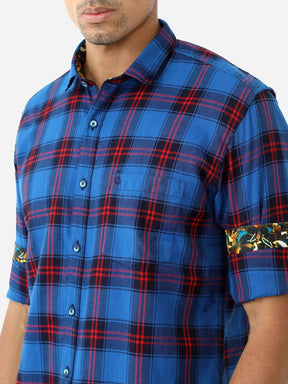 Blue Checkered Shirt - Guniaa Fashions