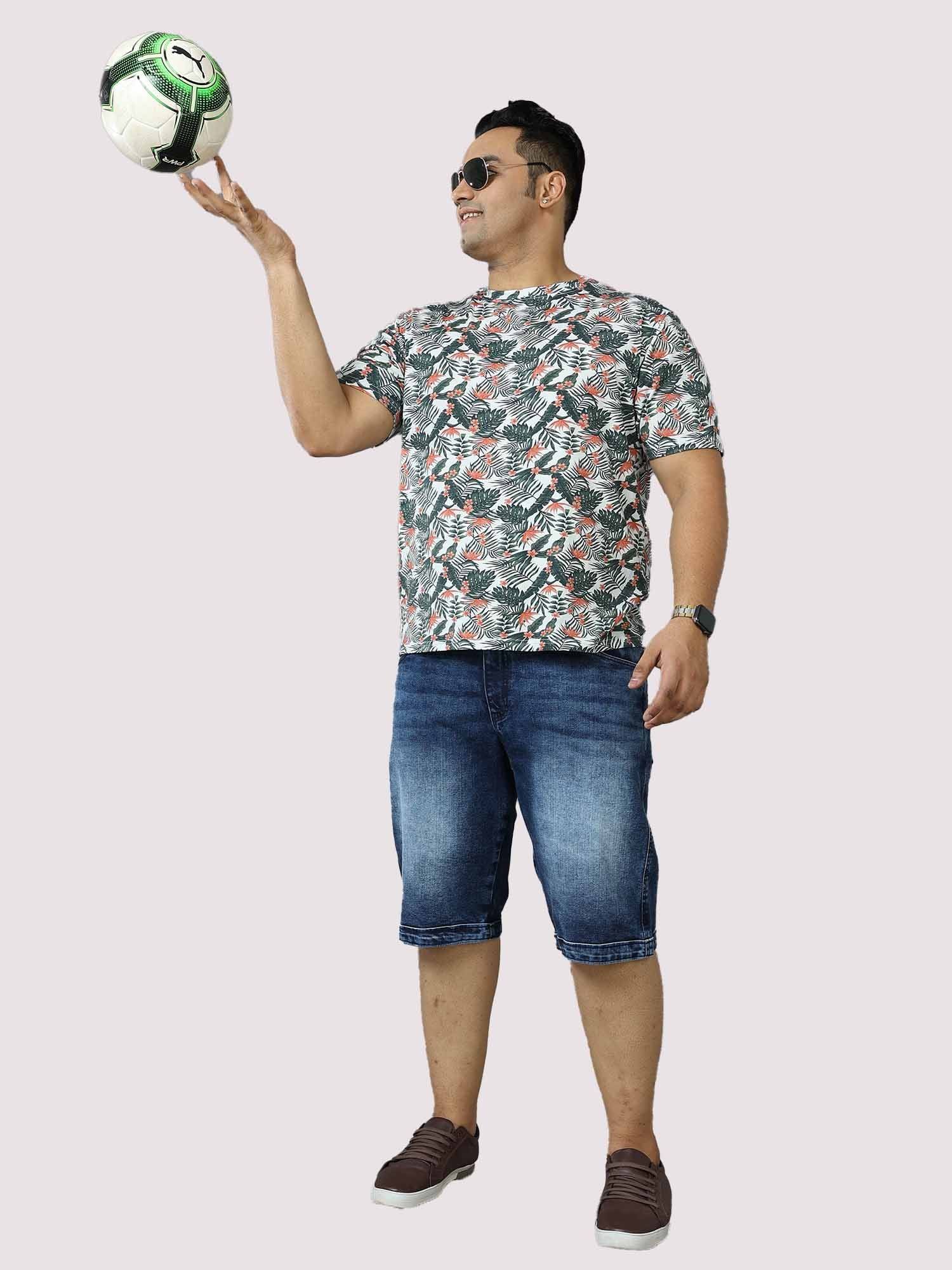 Buy Blue Denim Shorts Men s Plus Size Online Guniaa