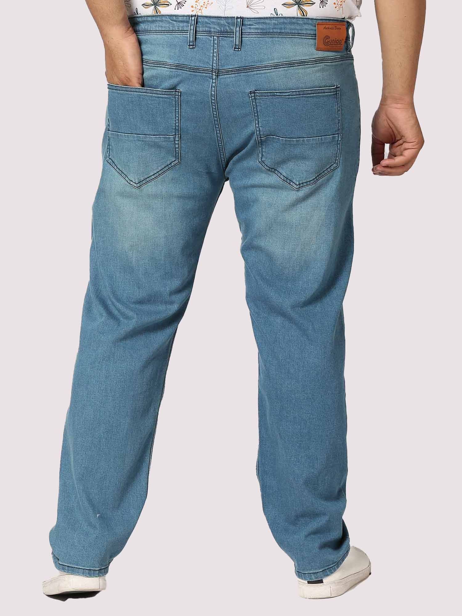 Blue Distressed Jeans Men's Plus Size - Guniaa Fashions