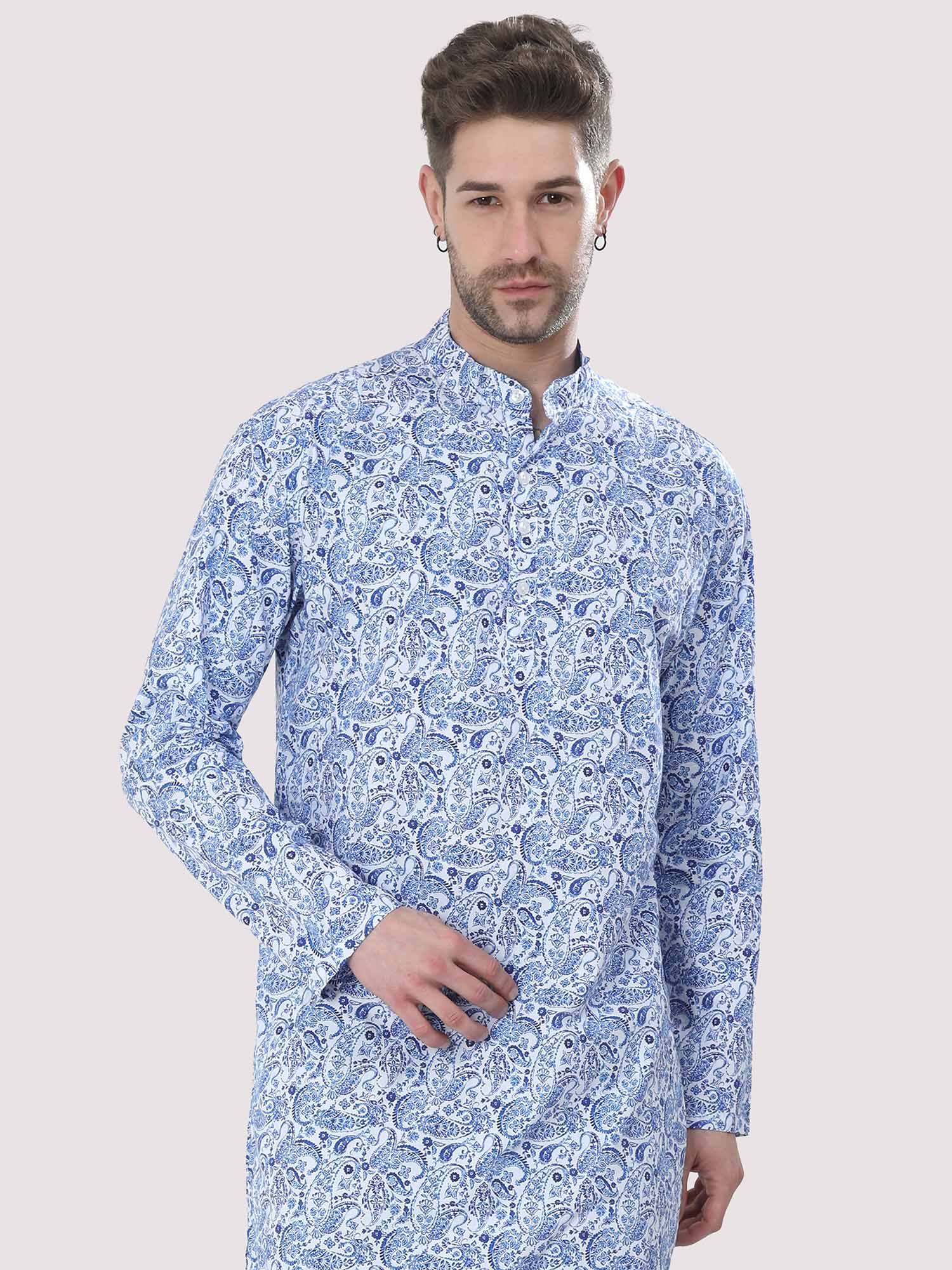 Blue Ikat Printed Kurta - Guniaa Fashions