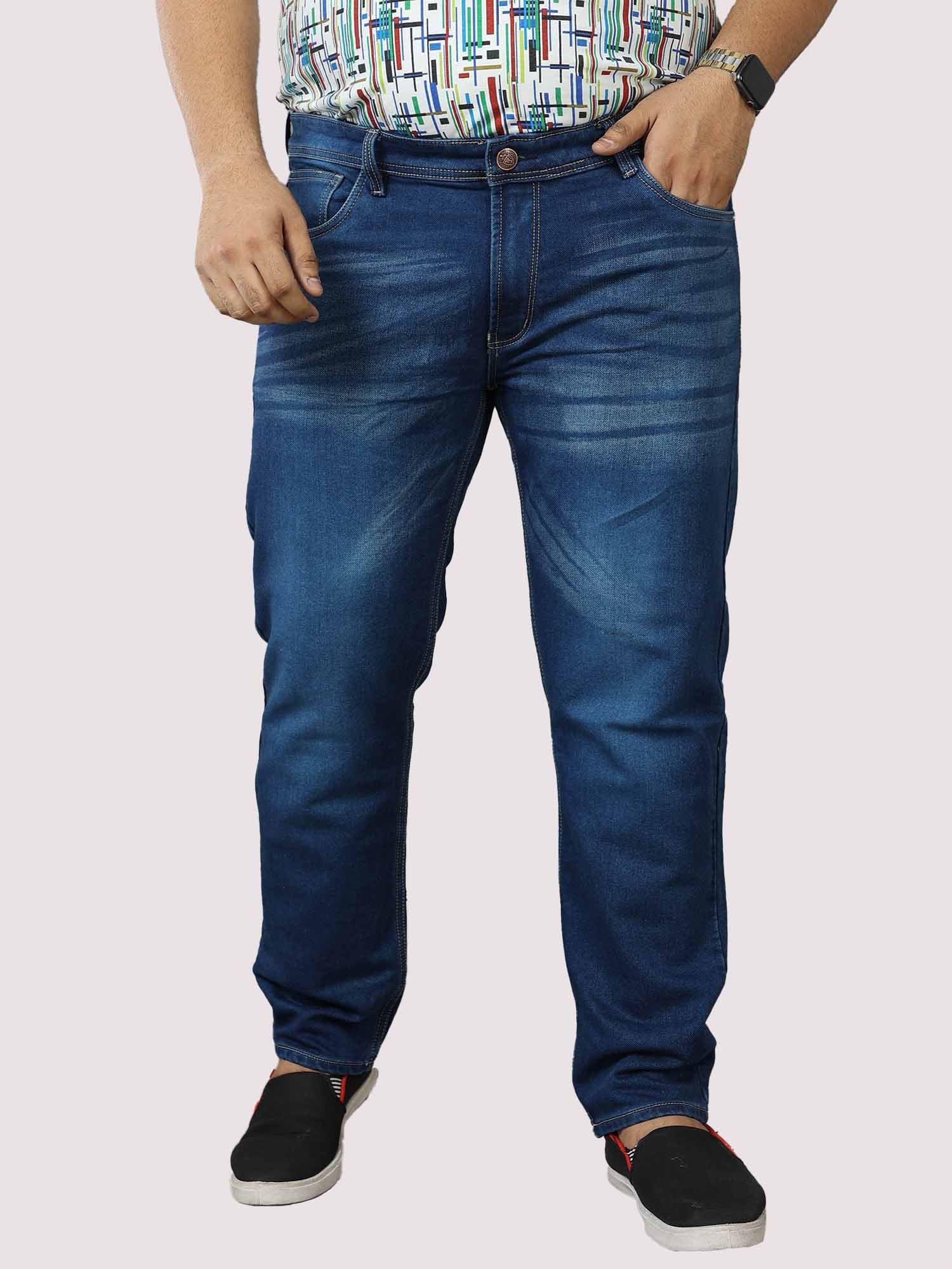 Blue Stretchable Jeans Men's Plus Size - Guniaa Fashions