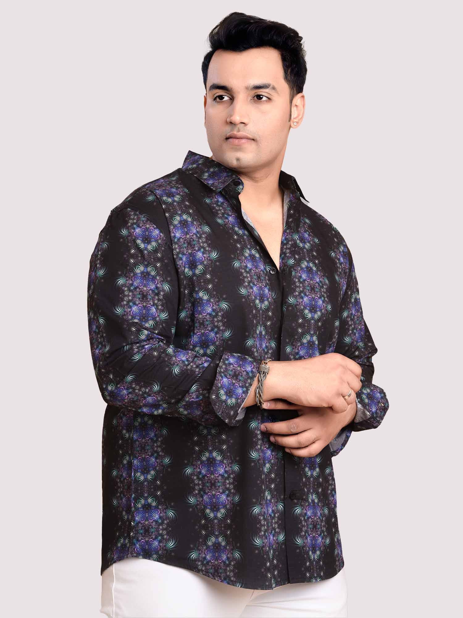 Blushing Flower Printed Full Sleeve Men's Plus Size - Guniaa Fashions