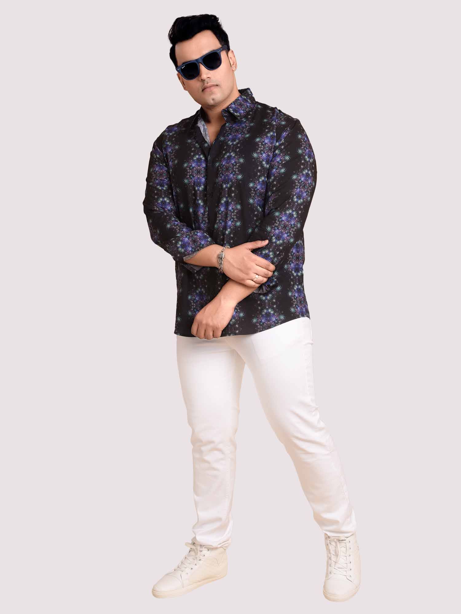 Blushing Flower Printed Full Sleeve Men's Plus Size - Guniaa Fashions