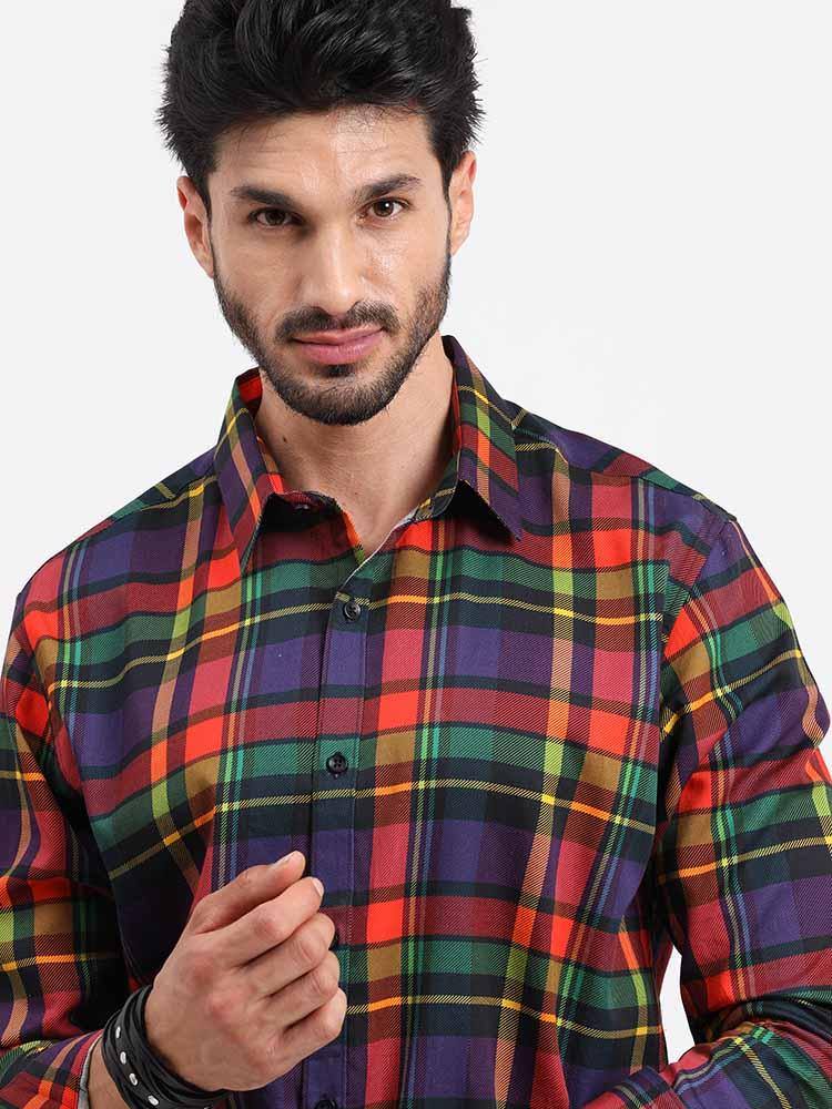 Bold Checks Printed Full Sleeve Shirt - Guniaa Fashions