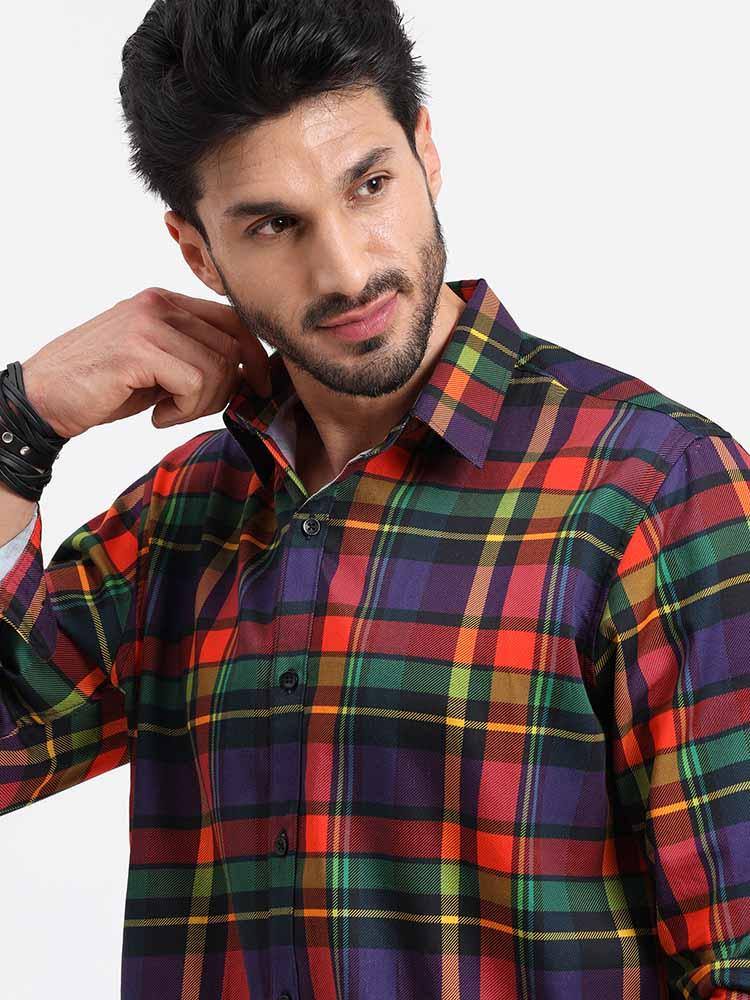 Bold Checks Printed Full Sleeve Shirt - Guniaa Fashions