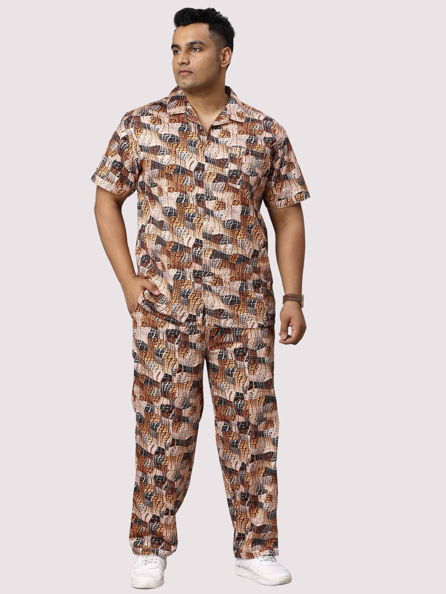 Brass Waves Men Digital Printed Full Co-Ords Men's Plus Size - Guniaa Fashions