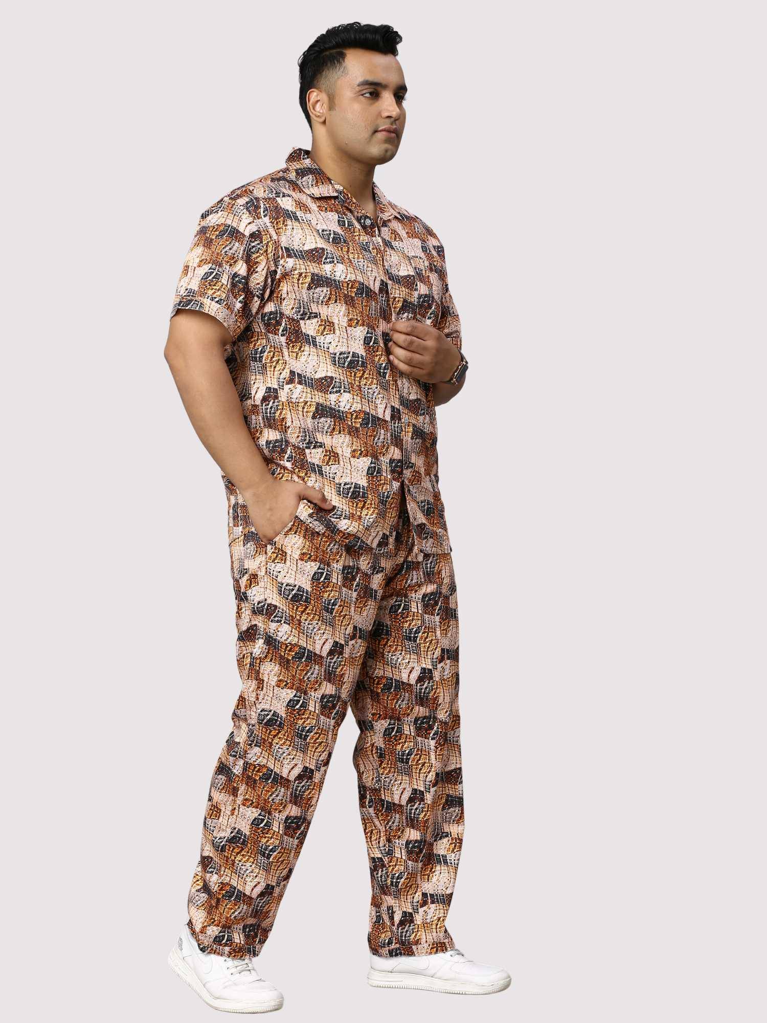 Brass Waves Men Digital Printed Full Co-Ords Men's Plus Size - Guniaa Fashions