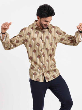 Bronze Beauty Printed Full Sleeve Shirt - Guniaa Fashions