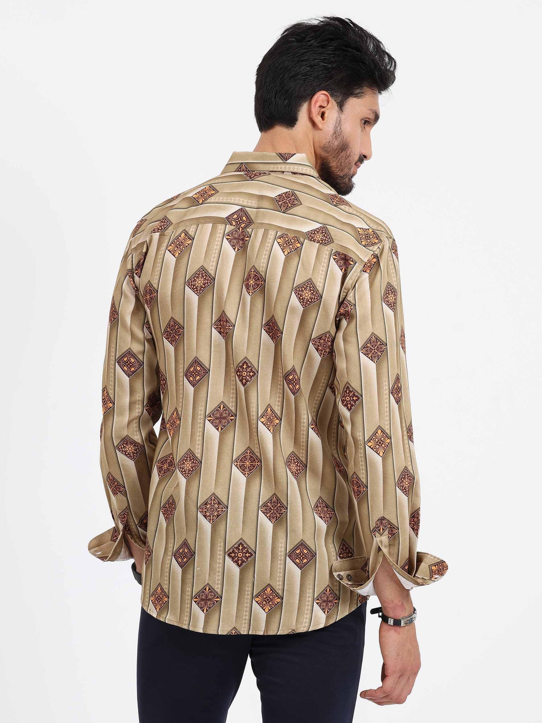 Bronze Beauty Printed Full Sleeve Shirt - Guniaa Fashions