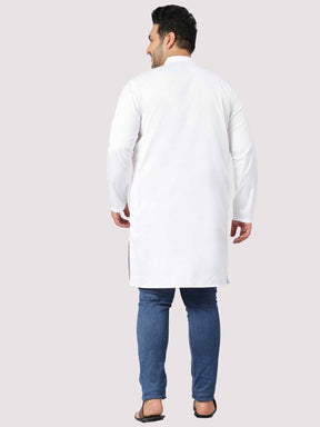 Calmania The Soothing White Full Sleeve Kurta Men's Plus Size - Guniaa Fashions