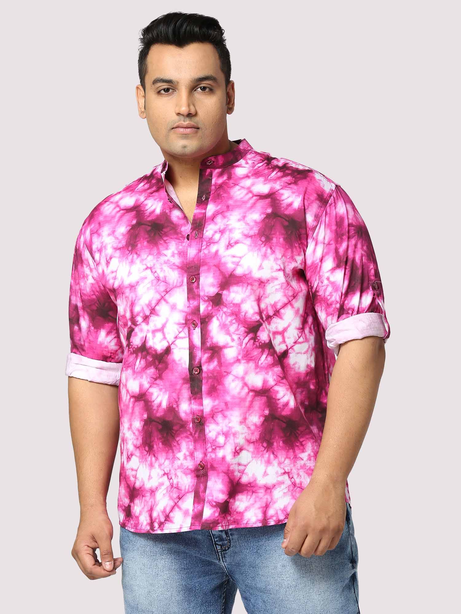 Candy Digital Printed Chinese Collar Men's Plus Size Full Shirt - Guniaa Fashions