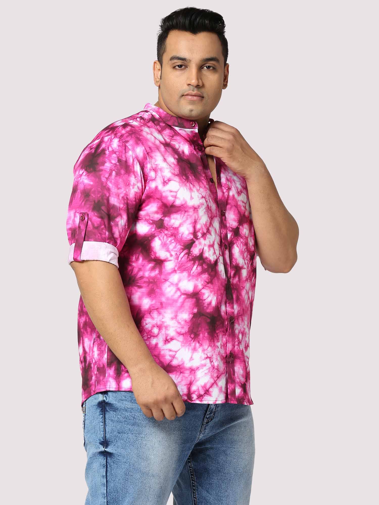 Candy Digital Printed Chinese Collar Men's Plus Size Full Shirt - Guniaa Fashions