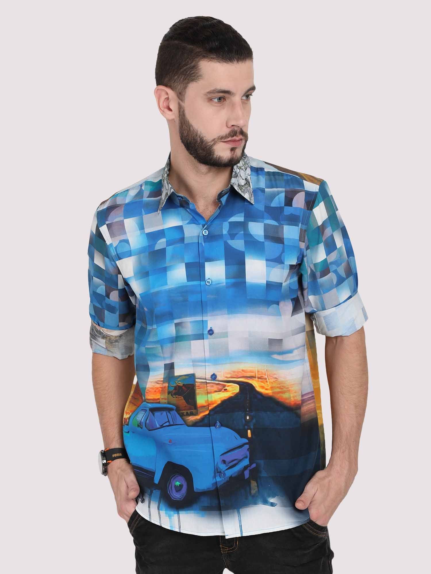 Checking Car Party Wear Shirt - Guniaa Fashions