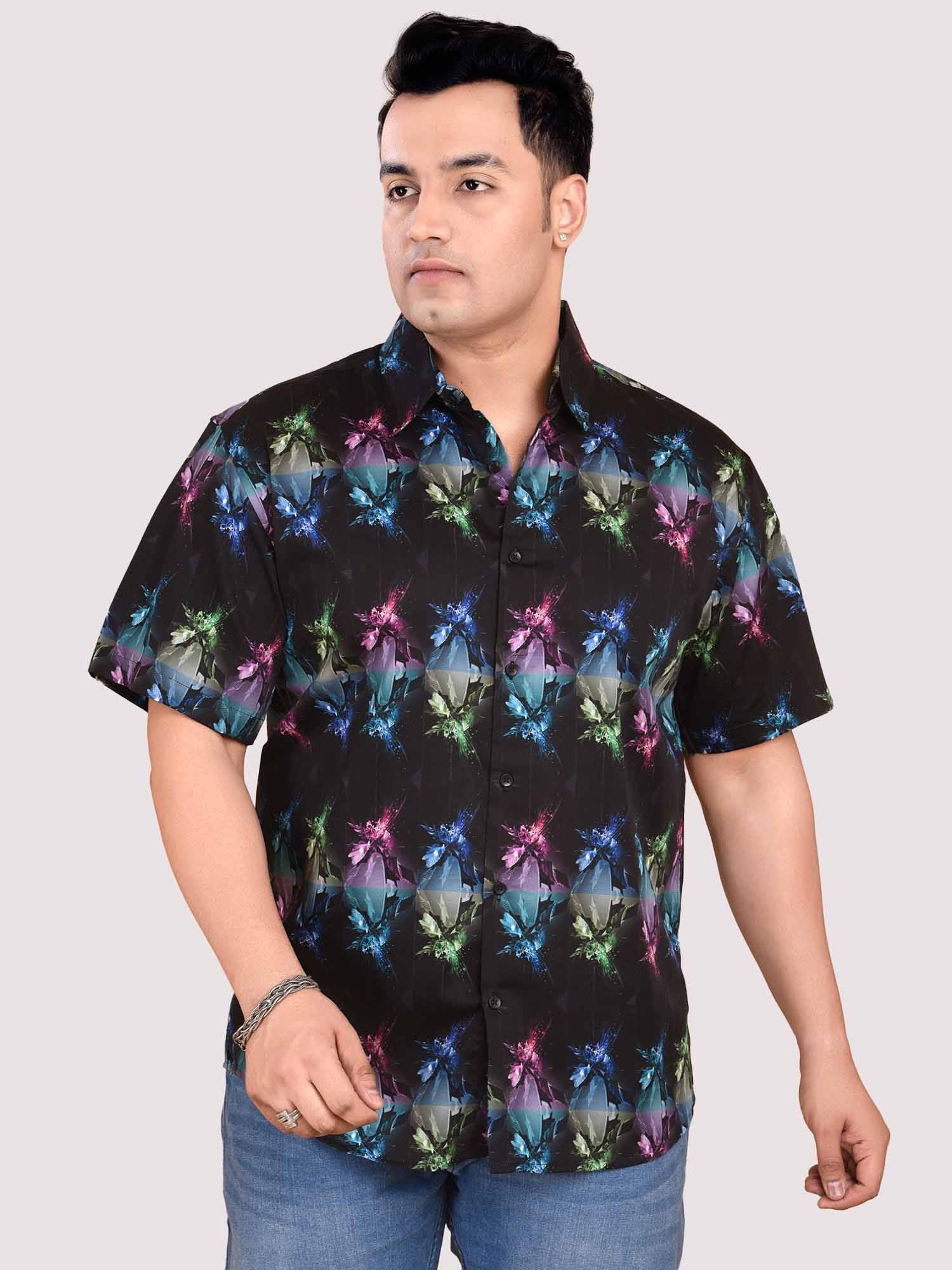 Chevron Striped Digital Printed Shirt Men's Plus Size - Guniaa Fashions