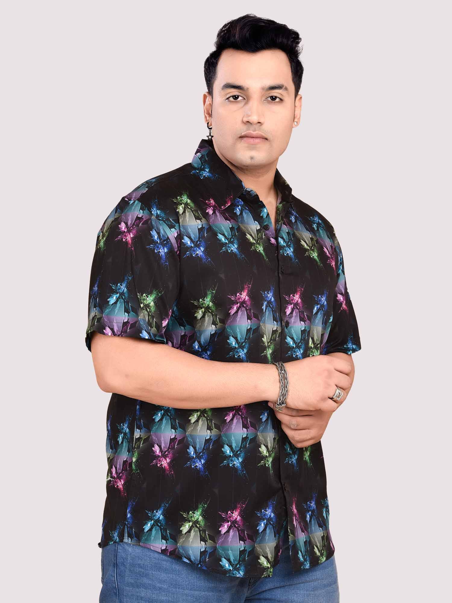 Chevron Striped Digital Printed Shirt Men's Plus Size - Guniaa Fashions