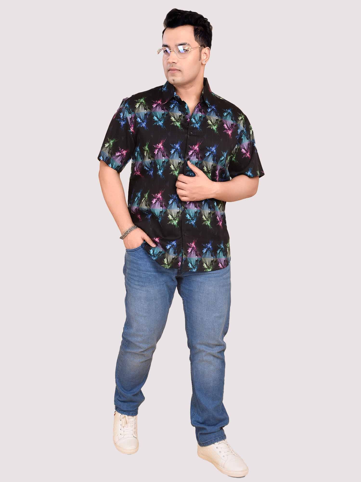 Chevron Striped Digital Printed Shirt Men's Plus Size - Guniaa Fashions