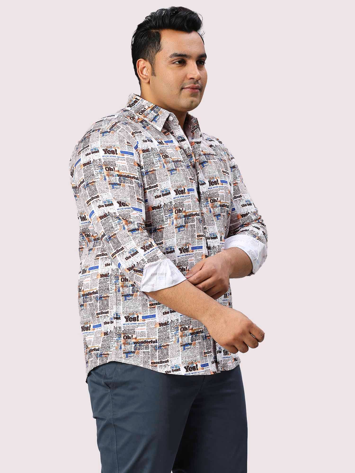 Chronicle Digital Printed Full Sleeve Men's Plus Size Shirt - Guniaa Fashions