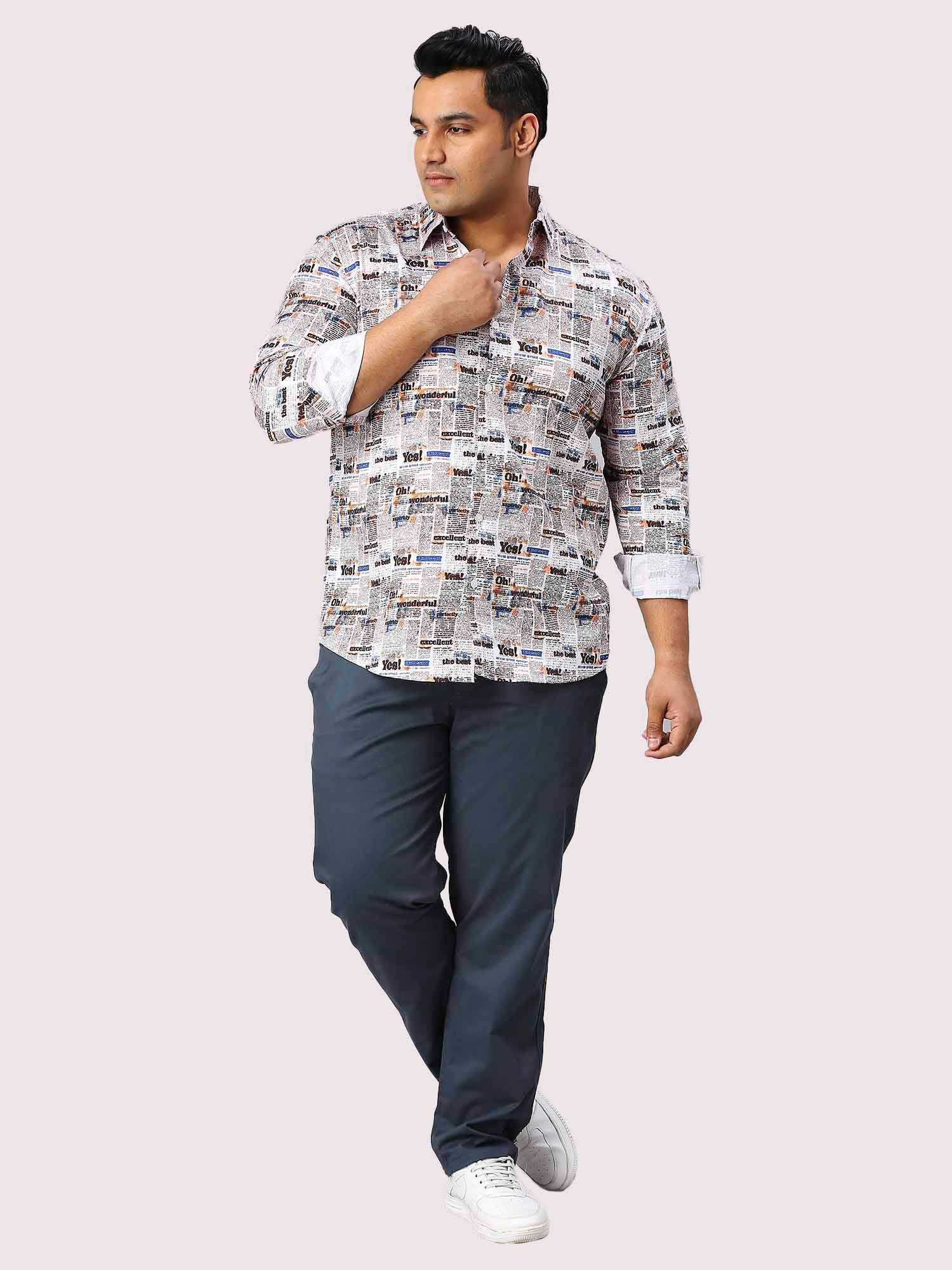 Chronicle Digital Printed Full Sleeve Men's Plus Size Shirt - Guniaa Fashions