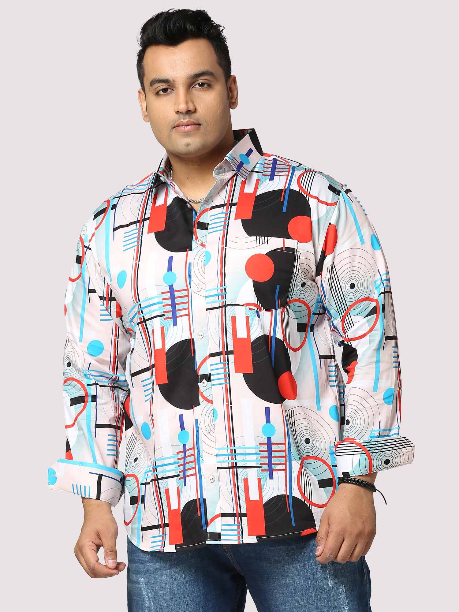 Circle Dance Printed Full Sleeve Men's Plus Size - Guniaa Fashions