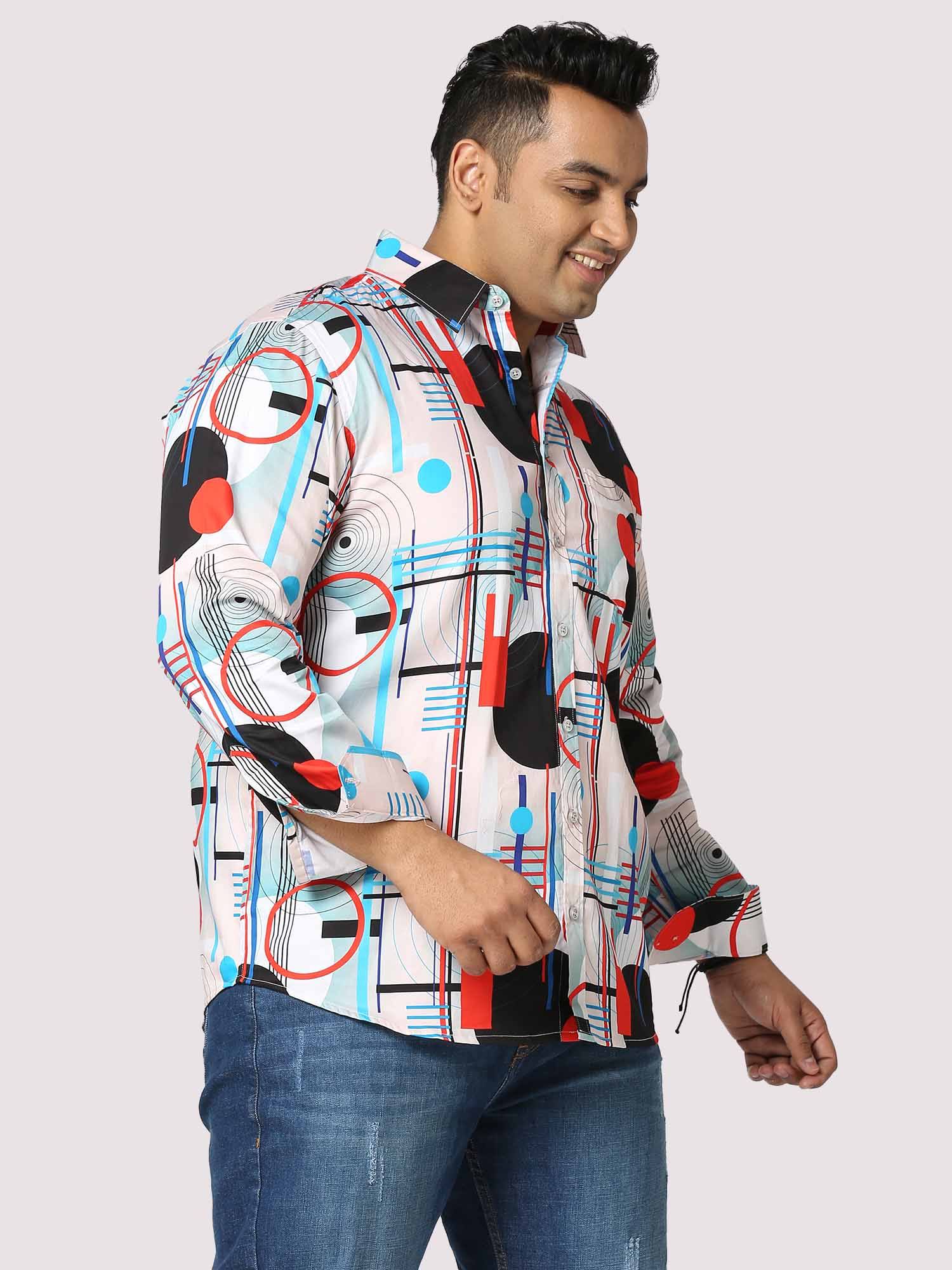 Circle Dance Printed Full Sleeve Men's Plus Size - Guniaa Fashions