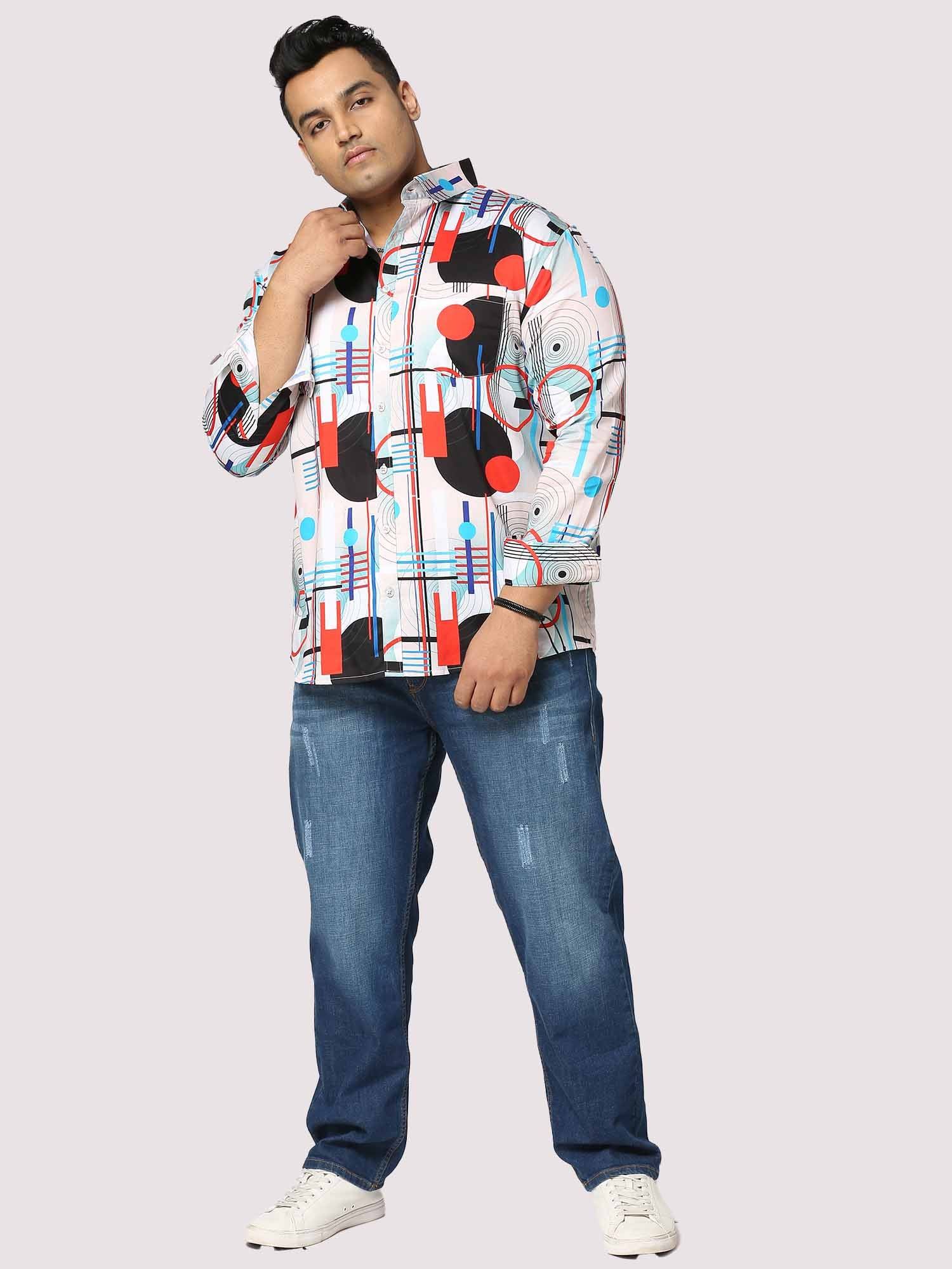 Circle Dance Printed Full Sleeve Men's Plus Size - Guniaa Fashions