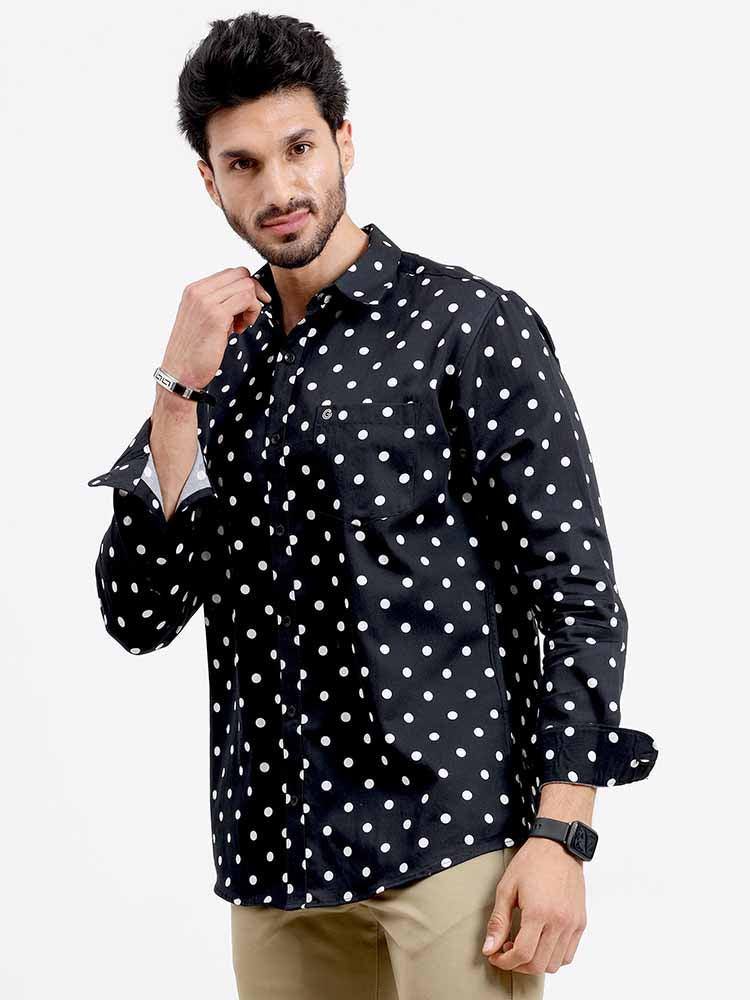 Classic Polka Printed Full Sleeve Shirt - Guniaa Fashions